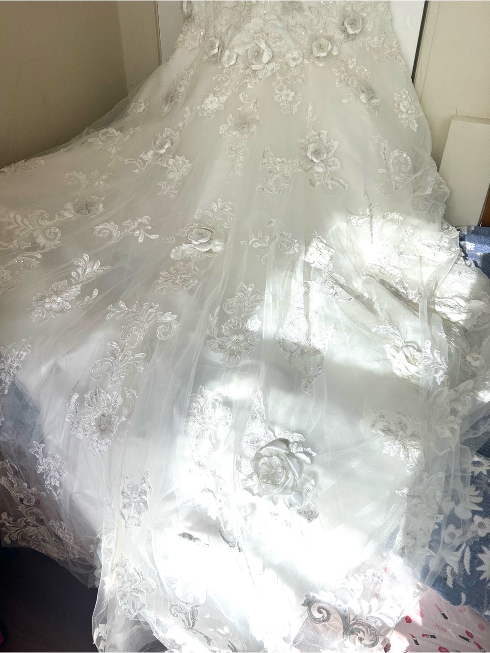VTG NWOT Tag 10 Fits 2/4 Maggie Sottero Couture Bridal Gown 3D Floral Dress - Picture 13 of 17